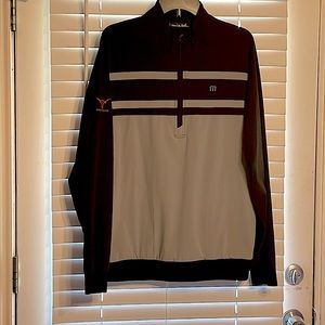 WORN ONCE University Texas Longhorns TRAVIS MATHEW Black Grey Windbreaker L!